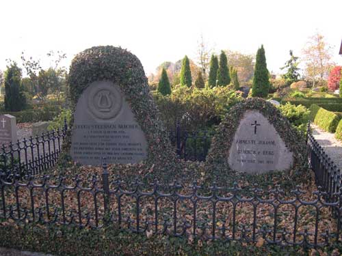 St. St. Blichers og Ernestine Blichers grav i Spentrup